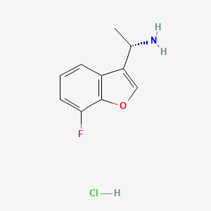 molecular formula C10H11ClFNO B2986165 (S)-1-(7-Fluorobenzofuran-3-yl)ethan-1-amine hydrochloride CAS No. 2230789-84-9