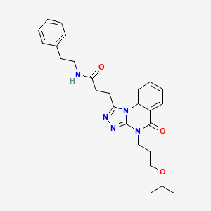 3-(4-(3-isopropoxypropyl)-5-oxo-4,5-dihydro-[1,2,4]triazolo[4,3-a]quinazolin-1-yl)-N-phenethylpropanamide
