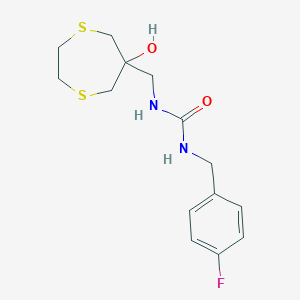 1-[(4-Fluorophenyl)methyl]-3-[(6-hydroxy-1,4-dithiepan-6-yl)methyl]urea