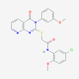 molecular formula C23H19ClN4O4S B2986184 N-(5-chloro-2-methoxyphenyl)-2-{[3-(3-methoxyphenyl)-4-oxo-3,4-dihydropyrido[2,3-d]pyrimidin-2-yl]thio}acetamide CAS No. 902949-24-0