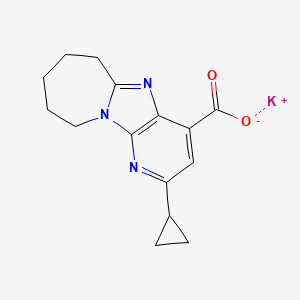 Potassium;4-cyclopropyl-1,3,8-triazatricyclo[7.5.0.02,7]tetradeca-2(7),3,5,8-tetraene-6-carboxylate