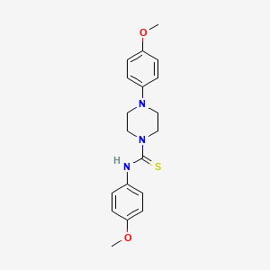 molecular formula C19H23N3O2S B2986195 N,4-bis(4-methoxyphenyl)piperazine-1-carbothioamide CAS No. 496775-76-9