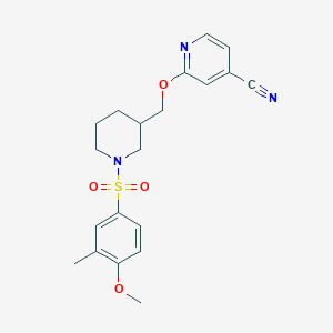2-[[1-(4-Methoxy-3-methylphenyl)sulfonylpiperidin-3-yl]methoxy]pyridine-4-carbonitrile