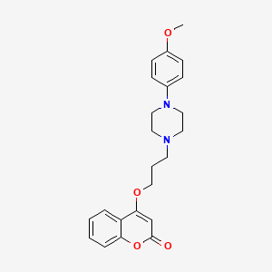 molecular formula C23H26N2O4 B2986197 4-(3-(4-(4-methoxyphenyl)piperazin-1-yl)propoxy)-2H-chromen-2-one CAS No. 2034460-62-1