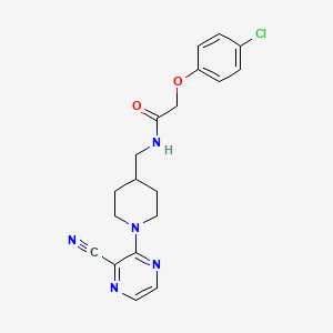 2-(4-chlorophenoxy)-N-((1-(3-cyanopyrazin-2-yl)piperidin-4-yl)methyl)acetamide