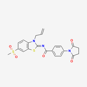 (Z)-N-(3-allyl-6-(methylsulfonyl)benzo[d]thiazol-2(3H)-ylidene)-4-(2,5-dioxopyrrolidin-1-yl)benzamide