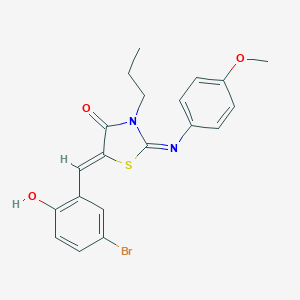molecular formula C20H19BrN2O3S B298621 5-(5-Bromo-2-hydroxybenzylidene)-2-[(4-methoxyphenyl)imino]-3-propyl-1,3-thiazolidin-4-one 