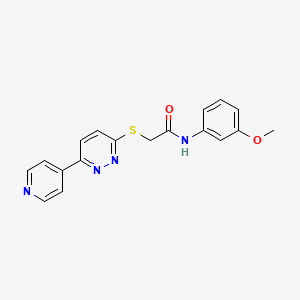 molecular formula C18H16N4O2S B2986211 N-(3-methoxyphenyl)-2-(6-pyridin-4-ylpyridazin-3-yl)sulfanylacetamide CAS No. 872701-79-6