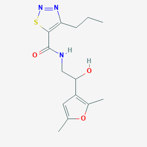 molecular formula C14H19N3O3S B2986219 N-(2-(2,5-二甲基呋喃-3-基)-2-羟乙基)-4-丙基-1,2,3-噻二唑-5-甲酰胺 CAS No. 2309603-73-2
