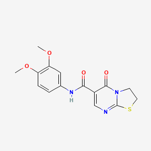 molecular formula C15H15N3O4S B2986226 N-(3,4-dimethoxyphenyl)-5-oxo-3,5-dihydro-2H-thiazolo[3,2-a]pyrimidine-6-carboxamide CAS No. 443329-94-0