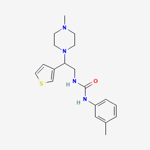 molecular formula C19H26N4OS B2986228 1-(2-(4-Methylpiperazin-1-yl)-2-(thiophen-3-yl)ethyl)-3-(m-tolyl)urea CAS No. 955257-84-8