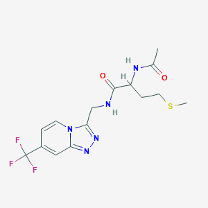 molecular formula C15H18F3N5O2S B2986231 2-acetamido-4-(methylthio)-N-((7-(trifluoromethyl)-[1,2,4]triazolo[4,3-a]pyridin-3-yl)methyl)butanamide CAS No. 2034201-32-4