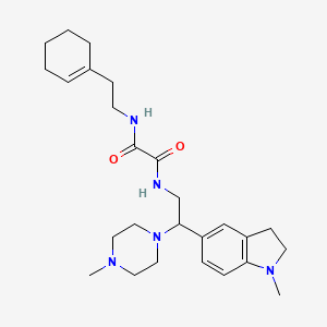 molecular formula C26H39N5O2 B2986232 N1-(2-(cyclohex-1-en-1-yl)ethyl)-N2-(2-(1-methylindolin-5-yl)-2-(4-methylpiperazin-1-yl)ethyl)oxalamide CAS No. 922015-79-0
