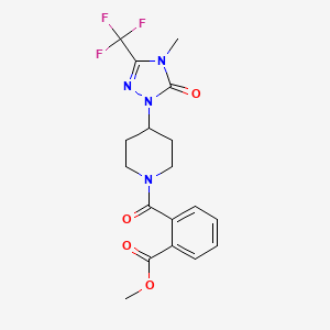 methyl 2-(4-(4-methyl-5-oxo-3-(trifluoromethyl)-4,5-dihydro-1H-1,2,4-triazol-1-yl)piperidine-1-carbonyl)benzoate