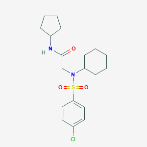 molecular formula C19H27ClN2O3S B298624 2-[[(4-chlorophenyl)sulfonyl](cyclohexyl)amino]-N-cyclopentylacetamide 