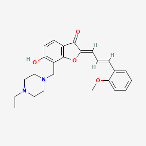 (Z)-7-((4-ethylpiperazin-1-yl)methyl)-6-hydroxy-2-((E)-3-(2-methoxyphenyl)allylidene)benzofuran-3(2H)-one