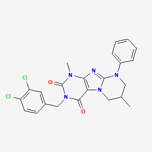 3-[(3,4-dichlorophenyl)methyl]-1,7-dimethyl-9-phenyl-7,8-dihydro-6H-purino[7,8-a]pyrimidine-2,4-dione
