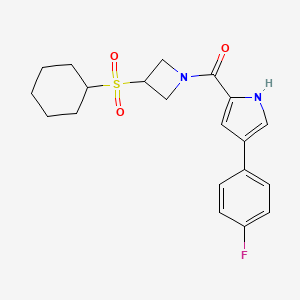 (3-(cyclohexylsulfonyl)azetidin-1-yl)(4-(4-fluorophenyl)-1H-pyrrol-2-yl)methanone