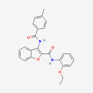 molecular formula C25H22N2O4 B2986243 N-(2-ethoxyphenyl)-3-(4-methylbenzamido)benzofuran-2-carboxamide CAS No. 888444-82-4