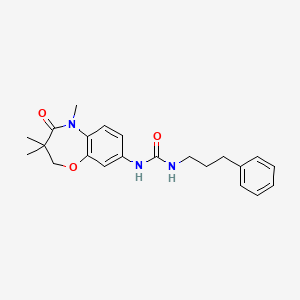 1-(3-Phenylpropyl)-3-(3,3,5-trimethyl-4-oxo-2,3,4,5-tetrahydrobenzo[b][1,4]oxazepin-8-yl)urea
