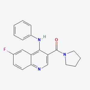 (6-Fluoro-4-(phenylamino)quinolin-3-yl)(pyrrolidin-1-yl)methanone
