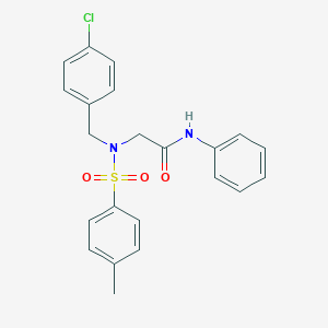 molecular formula C22H21ClN2O3S B298626 2-{(4-chlorobenzyl)[(4-methylphenyl)sulfonyl]amino}-N-phenylacetamide 
