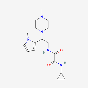 molecular formula C17H27N5O2 B2986264 N1-cyclopropyl-N2-(2-(1-methyl-1H-pyrrol-2-yl)-2-(4-methylpiperazin-1-yl)ethyl)oxalamide CAS No. 1049457-46-6