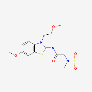molecular formula C15H21N3O5S2 B2986267 (E)-N-(6-methoxy-3-(2-methoxyethyl)benzo[d]thiazol-2(3H)-ylidene)-2-(N-methylmethylsulfonamido)acetamide CAS No. 1173495-97-0