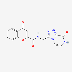 molecular formula C16H11N5O4 B2986268 N-((8-羟基-[1,2,4]三唑并[4,3-a]嘧啶-3-基)甲基)-4-氧代-4H-色满-2-甲酰胺 CAS No. 2034414-20-3