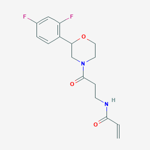 molecular formula C16H18F2N2O3 B2986283 N-[3-[2-(2,4-Difluorophenyl)morpholin-4-yl]-3-oxopropyl]prop-2-enamide CAS No. 2202323-76-8