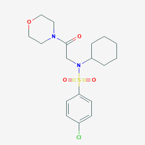 molecular formula C18H25ClN2O4S B298629 4-Chloro-N-cyclohexyl-N-(2-morpholin-4-yl-2-oxo-ethyl)-benzenesulfonamide 