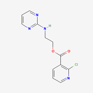 molecular formula C12H11ClN4O2 B2986291 2-(嘧啶-2-基氨基)乙基 2-氯吡啶-3-羧酸酯 CAS No. 1436190-84-9