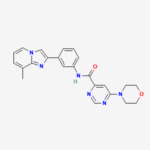 molecular formula C23H22N6O2 B2986298 N-(3-(8-methylimidazo[1,2-a]pyridin-2-yl)phenyl)-6-morpholinopyrimidine-4-carboxamide CAS No. 1904063-96-2