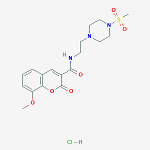 8-methoxy-N-(2-(4-(methylsulfonyl)piperazin-1-yl)ethyl)-2-oxo-2H-chromene-3-carboxamide hydrochloride