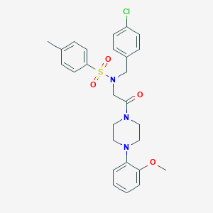 molecular formula C27H30ClN3O4S B298631 N-(4-chlorobenzyl)-N-{2-[4-(2-methoxyphenyl)piperazin-1-yl]-2-oxoethyl}-4-methylbenzenesulfonamide 