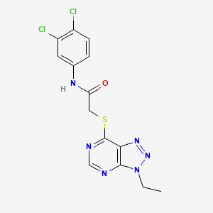 molecular formula C14H12Cl2N6OS B2986314 N-(3,4-dichlorophenyl)-2-((3-ethyl-3H-[1,2,3]triazolo[4,5-d]pyrimidin-7-yl)thio)acetamide CAS No. 1058238-78-0