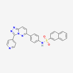 molecular formula C26H18N6O2S B2986321 N-(4-(3-(pyridin-4-yl)-[1,2,4]triazolo[4,3-b]pyridazin-6-yl)phenyl)naphthalene-2-sulfonamide CAS No. 891105-89-8