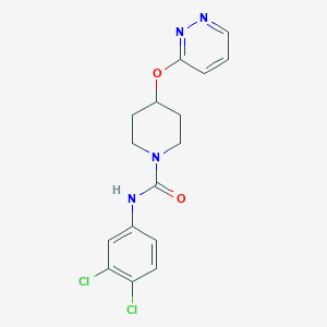 molecular formula C16H16Cl2N4O2 B2986322 N-(3,4-dichlorophenyl)-4-(pyridazin-3-yloxy)piperidine-1-carboxamide CAS No. 1797755-21-5