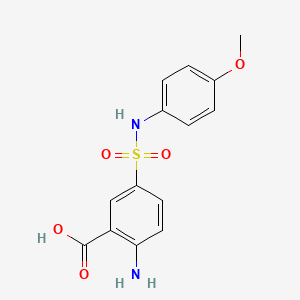 molecular formula C14H14N2O5S B2986327 2-Amino-5-[(4-methoxyphenyl)sulfamoyl]benzoic acid CAS No. 519153-01-6