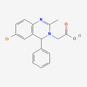 molecular formula C17H15BrN2O2 B2986330 (6-bromo-2-methyl-4-phenylquinazolin-3(4H)-yl)acetic acid CAS No. 313262-72-5