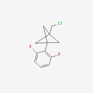 molecular formula C12H11ClF2 B2986332 1-(Chloromethyl)-3-(2,6-difluorophenyl)bicyclo[1.1.1]pentane CAS No. 2287317-36-4