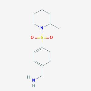 molecular formula C13H20N2O2S B2986334 {4-[(2-Methylpiperidin-1-yl)sulfonyl]phenyl}methanamine CAS No. 953718-55-3