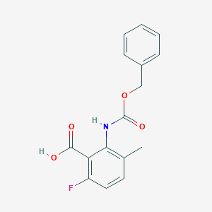 molecular formula C16H14FNO4 B2986353 6-Fluoro-3-methyl-2-(phenylmethoxycarbonylamino)benzoic acid CAS No. 2248305-14-6