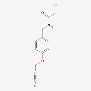 molecular formula C12H12ClNO2 B2986355 2-Chloro-N-[(4-prop-2-ynoxyphenyl)methyl]acetamide CAS No. 2411279-44-0
