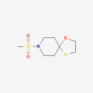 molecular formula C8H15NO3S2 B2986358 8-(Methylsulfonyl)-1-oxa-4-thia-8-azaspiro[4.5]decane CAS No. 1351601-18-7