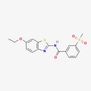 molecular formula C17H16N2O4S2 B2986359 N-(6-ethoxybenzo[d]thiazol-2-yl)-3-(methylsulfonyl)benzamide CAS No. 896282-29-4