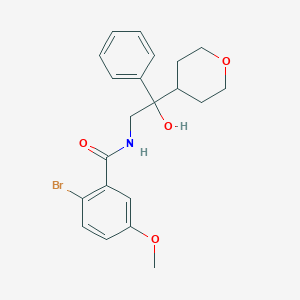molecular formula C21H24BrNO4 B2986362 2-bromo-N-(2-hydroxy-2-phenyl-2-(tetrahydro-2H-pyran-4-yl)ethyl)-5-methoxybenzamide CAS No. 2034330-57-7