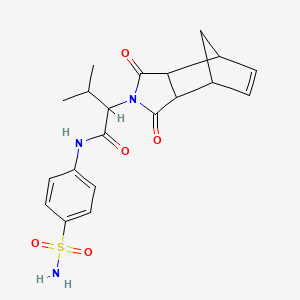 molecular formula C20H23N3O5S B2986368 N-[4-(aminosulfonyl)phenyl]-2-(1,3-dioxo-1,3,3a,4,7,7a-hexahydro-2H-4,7-methanoisoindol-2-yl)-3-methylbutanamide CAS No. 1093390-59-0