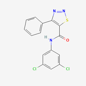 molecular formula C15H9Cl2N3OS B2986370 N-(3,5-dichlorophenyl)-4-phenyl-1,2,3-thiadiazole-5-carboxamide CAS No. 477857-84-4