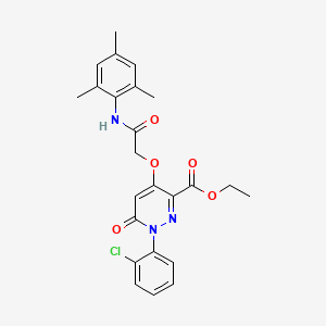 molecular formula C24H24ClN3O5 B2986372 Ethyl 1-(2-chlorophenyl)-4-(2-(mesitylamino)-2-oxoethoxy)-6-oxo-1,6-dihydropyridazine-3-carboxylate CAS No. 899960-30-6